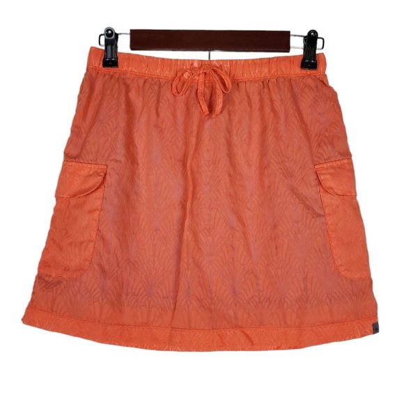Merrell Skirt S Orange Athletic Cargo Mini Lightweight Hiking Lined Drawstring - Picture 1 of 10